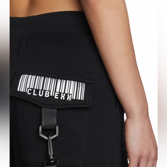 NWOT Black Strap Detail Cargo Joggers size M - Picture 5 of 5